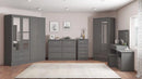 NEVADA 3 DOOR 2 DRAWER WARDROBE - 3D EFFECT GREY