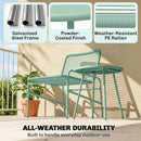 Outsunny Rattan Bistro Set with 2 Chairs & Round Table for Patio, Green