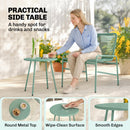 Outsunny Rattan Bistro Set with 2 Chairs & Round Table for Patio, Green