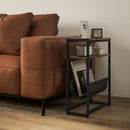 HOMCOM Narrow Side Table, End Table with 3-Tier Storage for Living Room