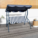 Outsunny 3-person Garden Swing Chair W/ Adjustable Canopy, Stripes