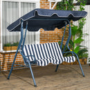 Outsunny 3-person Garden Swing Chair W/ Adjustable Canopy, Stripes