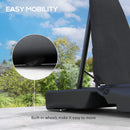 SPORTNOW 2.45-3.05m Portable Basketball Hoop And Stand With Wheels - Red/Black