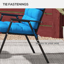 Outsunny 2pc Outdoor Seat Cushion with Backrest, Ties, for Garden