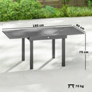 Outsunny Extending Garden Table For 4-8, Aluminium Outdoor Table, Dark Grey