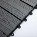 Outsunny Interlocking Decking Tiles, Interlocking Patio Paving Slabs, Grey