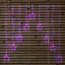 1.2m X 1.2m Light Up Star Pin Wire Christmas Curtain Lights With 303 Rainbow LEDs