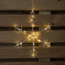 1.2m x 1.2m Light up Snowflake Pin Wire Christmas Curtain Lights with 339 Warm White LEDs