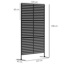 Outsunny Outdoor Privacy Screen, Freestanding Outdoor Divider, Striped Black
