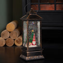 28cm Battery Powered Light up Antique Lantern Christmas Water Spinner with Snowy Gonk Scene