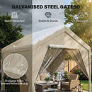 Outsunny 3 X 3 M Outdoor Patio Gazebo With Netting And Curtains, Khaki