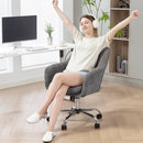 HOMCOM Modern Velvet Office Desk Chair For Bedroom, Living Room
