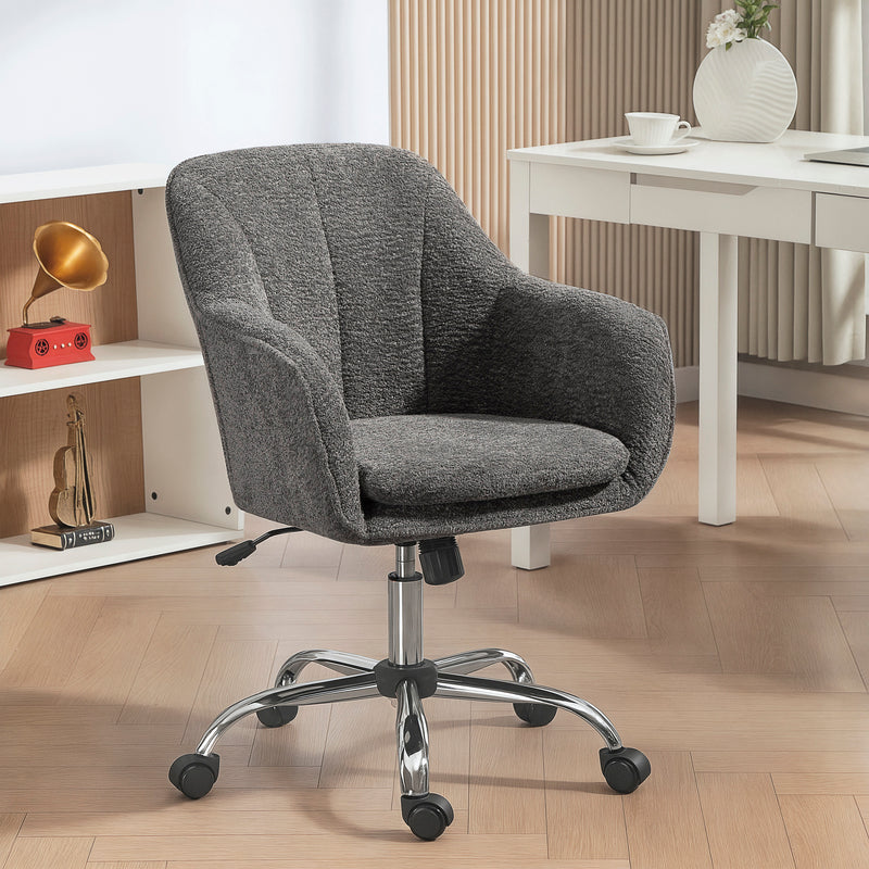 HOMCOM Modern Velvet Office Desk Chair for Bedroom, Living Room