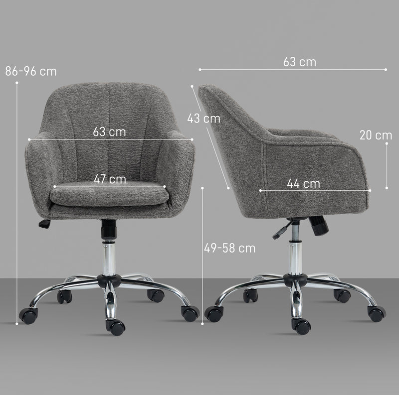 HOMCOM Modern Velvet Office Desk Chair for Bedroom, Living Room