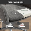 HOMCOM Modern Velvet Office Desk Chair For Bedroom, Living Room