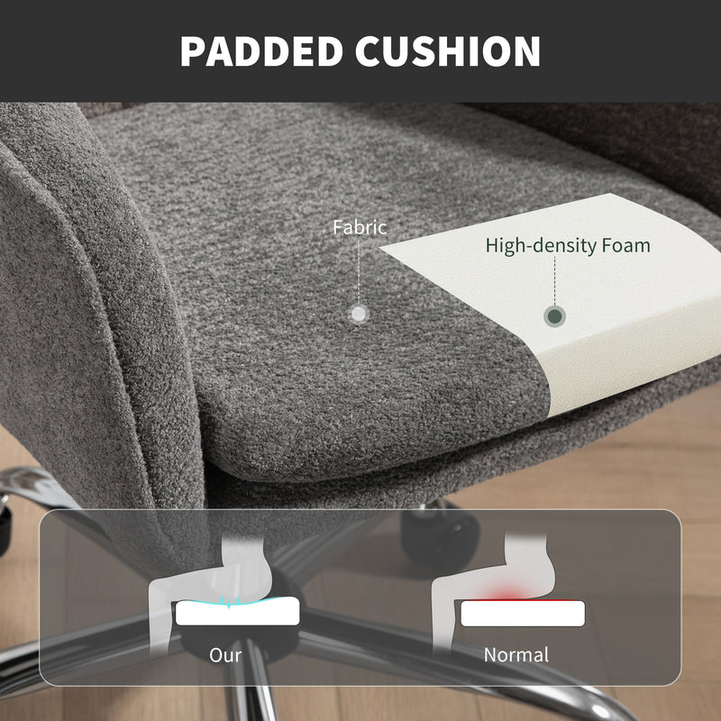 HOMCOM Modern Velvet Office Desk Chair for Bedroom, Living Room