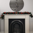 Premier 180cm (6ft) Festive Red Dressed Christmas Garland With Bows And Red Baubles