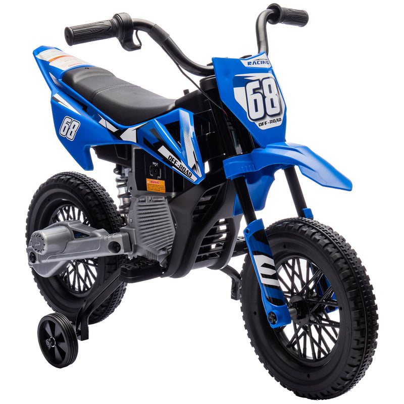 AIYAPLAY 12V Kids Orange Electric Motorbike W/ Twist Grip Throttle, Music
