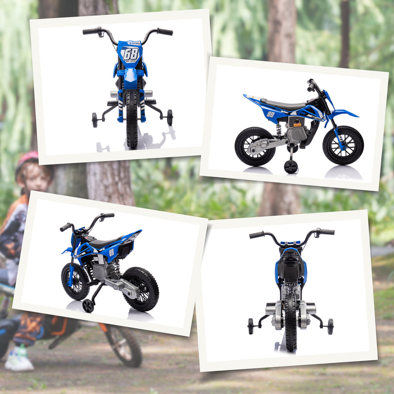 AIYAPLAY 12V Kids Orange Electric Motorbike W/ Twist Grip Throttle, Music