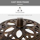 Outsunny Round Patio Umbrella Base Stand, Umbrella Holder, Bronze Tone
