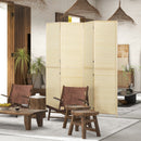 HOMCOM Freestanding Room Divider 4 Panel Folding Natural, 180 X 180cm