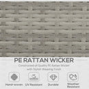 Outsunny Rattan Sofa Set with Footstools - Grey