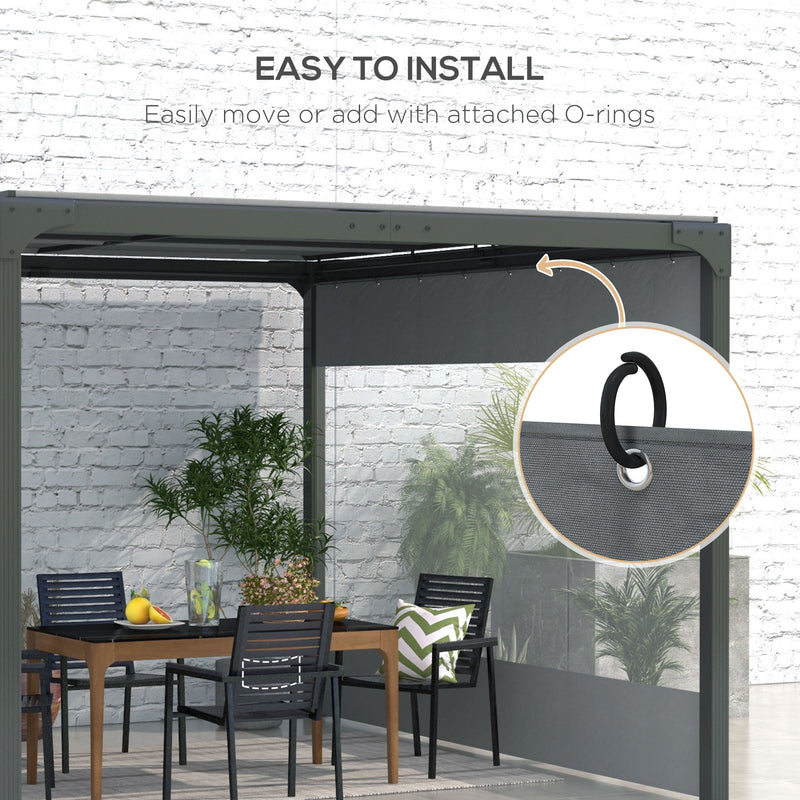 Outsunny 3x2m Side Panels with Large Window, for 3(m) Long Pergola