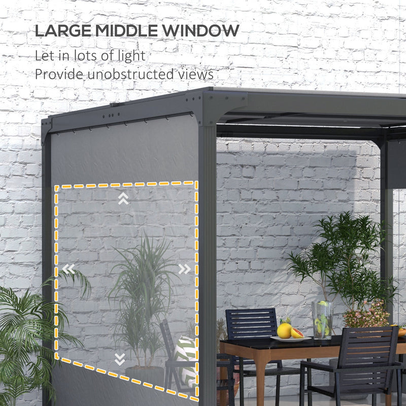 Outsunny 3x2m Side Panels with Large Window, for 3(m) Long Pergola