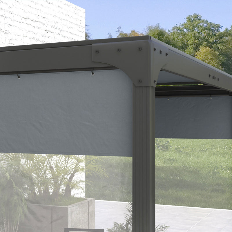 Outsunny 3x2m Side Panels with Large Window, for 3(m) Long Pergola