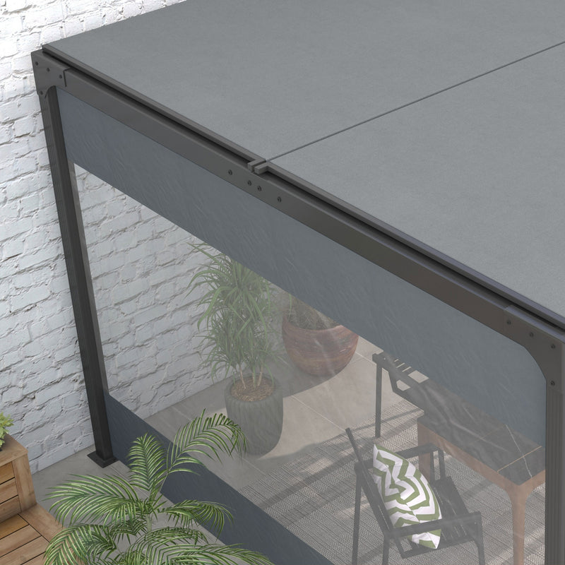 Outsunny 3x2m Side Panels with Large Window, for 3(m) Long Pergola