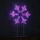 45cm Light up White Christmas Snowflake on Metal Stand with Twinkling Rainbow LEDs