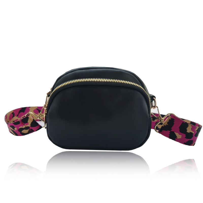 Nora Vary Motif Crossbody Bag-Black & Pink