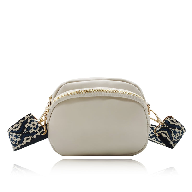 Nora Vary Motif Crossbody Bag - Natural White