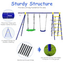 Kids Swing Set With Basketball Hoop And Climbing Ladder