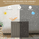 Outdoor Storage Shed With Handles And Lockable Lid-Coffee