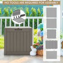 Outdoor Storage Shed With Handles And Lockable Lid-Coffee