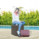 Outdoor Storage Shed With Handles And Lockable Lid-Coffee