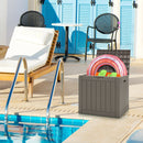 Outdoor Storage Shed With Handles And Lockable Lid-Coffee