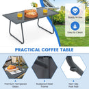 4 Piece Garden Patio Bistro Furniture Set With Loveseat, Coffee Table And 2 Chairs