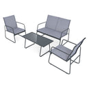4 Piece Garden Patio Bistro Furniture Set With Loveseat, Coffee Table And 2 Chairs