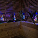 Set of 4 Battery Operated LED Multi Coloured Spiral Tree Path Lights Christmas Decoration with Timer