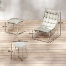 Outsunny 3 Piece Bistro Set, Outdoor Table And Chair Set With Footstool
