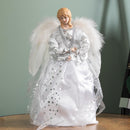 30cm White & Silver Christmas Tree Top Fairy Angel House Decoration Ornament