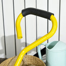 Garden Trolley Cart with Pneumatic Wheels and Rotating Handle, Yellow