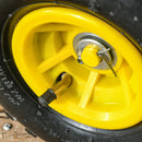 Garden Trolley Cart with Pneumatic Wheels and Rotating Handle, Yellow