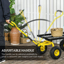 Garden Trolley Cart with Pneumatic Wheels and Rotating Handle, Yellow