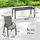 Outsunny 9 Pieces Patio Dining Set With Stackable Chairs, Dark Grey