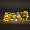 50 LED 2.5m Premier MicroBrights Indoor Outdoor Christmas Multi Function Battery Operated Lights with Timer on Pin Wire in Warm White