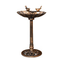 81cm Bronze Effect Garden Patio Bird Bath with Bird Sculptures