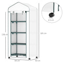 Outsunny Portable 4-Tier Mini Greenhouse Plant Grow House Shed W/ Cover